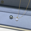 18k金y字锁骨项链，天然海水珍珠正圆强光，无暇大溪地ak日本福林珍珠