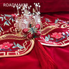 罗德梅科新中式100支全棉贡缎婚庆刺绣四件套简约被套床上用品1.8