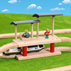 木质双层站台仿真房子拼搭木制轨道配件配饰兼容brio米兔玩具