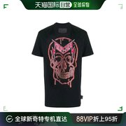 香港直邮Philipp Plein 黑色水钻骷髅头T恤 MTK4303PJY002N0213