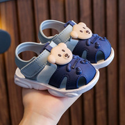 儿童凉鞋夏季男童小童露趾学步鞋软底防滑塑料婴儿女童宝宝1-3岁