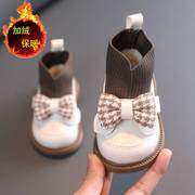 冬季女宝宝鞋子婴儿棉鞋0一1-3岁女童公主学步鞋软底加绒小童皮鞋