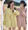 韩国东大门春夏糖果色简约百搭设计感西装外套+无袖连衣裙套装女