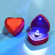 创意爱心led灯戒指盒求婚表白高档钻戒空盒子包装结婚礼交换道具