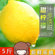 新鲜甜柠檬重庆黄柠檬当季水果绿色种植现摘皮薄多汁泡水5斤
