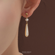 『晨露明珠』为晚天然淡水珍珠925纯银贝壳耳环女款小众耳饰礼物