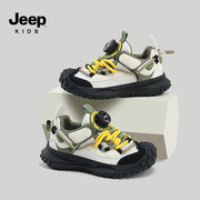 jeep童鞋儿童旋转纽扣运动鞋，春季款2024中大童跑步鞋男童鞋子