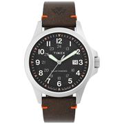 timex天美时流行欧美腕表，舒适休闲棕色皮带商务手表