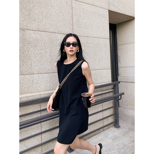 栗子MOIRA 经典法式优雅小黑裙 改良版赫本裙 休闲显瘦气质连衣裙