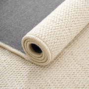 米白色地毯纯色拍照背景毯轻奢高级客厅卧室床边毯直播间隔音地垫