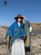 旅游穿搭披风斗篷外套连帽披肩，外搭女民族风新疆西藏云南丽江围巾