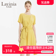 laviniaclub拉维妮娅夏季女士连衣裙，短袖裙子纯色r13l63