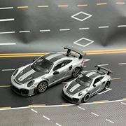 保时捷911gt2rs跑车2018款合金汽车，模型仿真汽车，模型减震车摆件