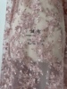 n11跨境出口股线立体刺绣，软网纱蕾丝，面料布料定制旗袍料烟灰紫色
