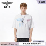 boylondon潮牌短袖情侣款，夏季清凉logo印花宽松休闲t恤n01007