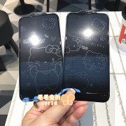 kitty苹果14/15pro Max高清息影钢化玻璃膜适用iPhone11/12/13全屏可爱卡通凯蒂猫手机贴膜萌女XSmax/XR