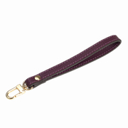 紫色荔枝纹包带手拿包包包配件手腕，包双面(包双面)头层牛皮紫色钱包