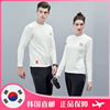 VITRO韩国羽毛球服套装 男女款运动保暖圆领长袖T恤长短裤