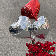 花喜爱大号爱心铝膜气球，18寸心形铝箔气球，礼盒花束爱心球包装材料