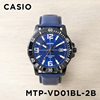 卡西欧手表CASIO MTP-VD01BL-2B 兰色皮带兰盘防水商务夜光石英表