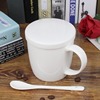 简约骨瓷马克杯办公室水，杯子陶瓷带盖勺创意大容量喝水咖啡情侣杯