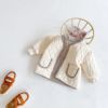 韩版女宝宝秋冬装棉袄婴儿，夹棉两面可穿加厚外套，百搭保暖开衫棉衣