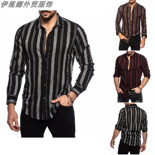shirts for men striped shirt 黑白条纹衬衫男 man shirt coat