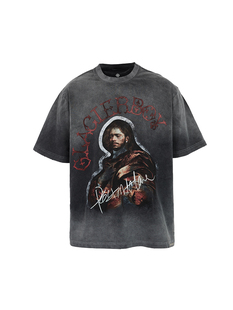 GLACIERBOY POST MALONE PORTRAIT VINTAGE TEE 美式做旧镶钻T恤