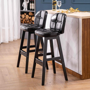 实木吧台椅子现代简约高脚凳，靠背吧椅家用轻奢酒吧桌椅吧凳高凳子(高凳子)