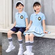 幼儿园园服夏装小学生校服套装毕业服装夏季英伦风连衣裙蓝色班服