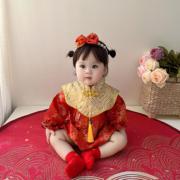 周岁礼服女宝宝一岁抓周夏季洋气中式包屁衣高端唐装女婴儿中国风