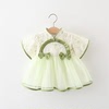0-3岁宝宝汉服夏装女童国风短袖连衣裙2婴儿衣服公主周岁礼服裙子