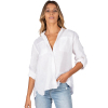 白色亚麻女衬衫长袖大码水洗宽松bf风格欧美性感，法式感高端2023年