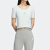 Adidas/阿迪达斯三叶草短袖女款夏季高腰露脐短款T恤 HR6911