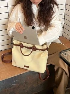 小众设计大包手提电脑包，13寸mac双肩，背包通勤大容量斜挎托特包女