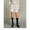 ELLE白色设计感高腰显瘦休闲短裤女2023冬装气质小众宽松裤子