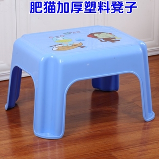 肥猫塑料凳子经济型防滑成人儿童圆凳方凳家用客厅简约现代加厚凳