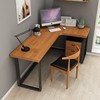 实木转角电脑桌台式家用书桌，拐角简约l型卧室写字桌子墙角办公桌
