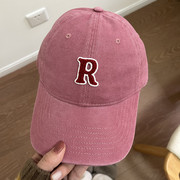 显白树莓粉色棒球帽女高品质，加厚纯棉大头围，显脸小帽子鸭舌帽春季