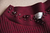 蓝莓儿外贸店 套头款钉珠女士高领紫红色 针织衫