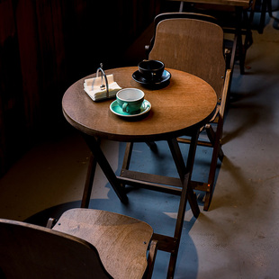 美式折叠圆桌子实木方桌客厅，阳台家用餐桌咖啡，桌椅小户型茶几边几