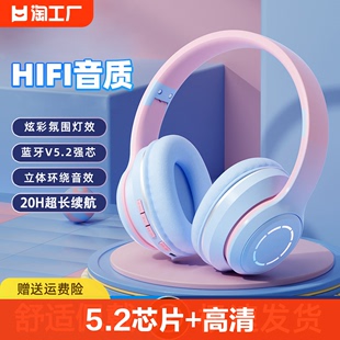 2024无线头戴式蓝牙耳机运动大耳罩可折叠电脑降噪音乐音频