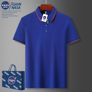 NASA GAVK POLO衫男士2024春夏季潮牌男女同款情侣纯色上衣