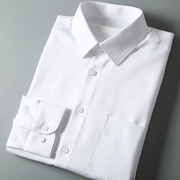 三防科技面料纯色有口袋工装上班大方纯白色长袖白衬衫打底衬衣潮
