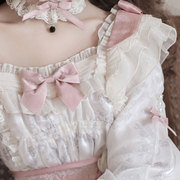 白月光(白月光)优雅连衣裙高级感名媛夏季lolita日常款op森林系礼服公主裙