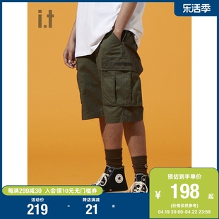 itizzue男装工装短裤，夏季潮流街头直筒休闲裤6323u1g