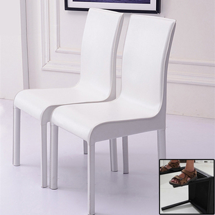 时尚现代简约皮餐椅酒店餐厅，餐桌椅办公家用黑白色靠背椅凳子