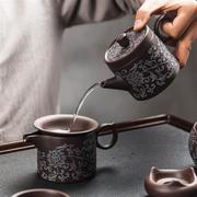 琨德创意紫砂功夫茶具，整套手工办公室家用复古紫泥茶壶茶杯套装