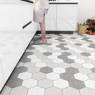 厨房地板贴纸防水防油自粘加厚耐磨地砖浴室瓷砖地面翻新遮丑地贴
