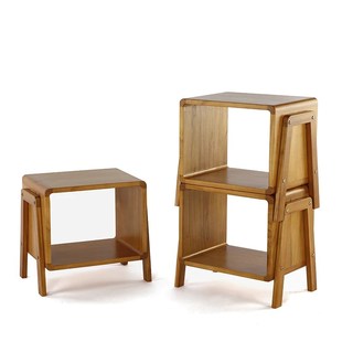 实木日式创意多功能收纳架换鞋凳客厅叠放收纳凳木质床头柜置物架